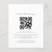 Papier Mariage Code QR Géométrique Floral Violet Script (Dos)