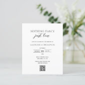Papier MARIAGE Code Qr Nothing Fancy Just Love Budget (Debout devant)