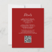 Papier Mariage Code QR Pailleté Argent Rouge Budget (Dos)