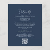 Papier MARIAGE Code QR Simple Bleu Marine Script (Dos)