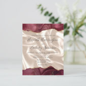 Papier Mariage Code QR Soie Agate Or Bourgogne (Debout devant)