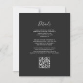 Papier Mariage Code QR Sombre Agate Argent Bleu Marine Bu (Dos)