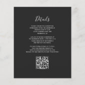 Papier Mariage Code QR Sombre Agate Argent Teal Budget (Dos)