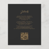 Papier Mariage Code QR Sombre Agate Or Budget Bourgogne (Dos)