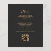 Papier Mariage Code QR Sombre Coins Agate Turquoise Écono (Dos)