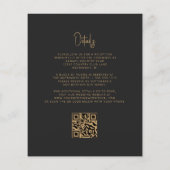 Papier Mariage Code QR Sombre Or Vert Agate Budget (Dos)