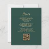 Papier Mariage Code QR Vert Agate Or Bleu Royal Budget (Dos)