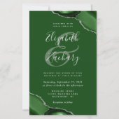 Papier Mariage Coins de Budget Vert Argent Agate (Devant)
