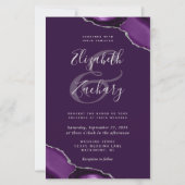 Papier Mariage Coins Profonds Violet Agate de Purple Deep (Devant)