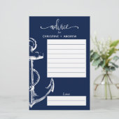 Papier Mariage d'Ancres nautiques Conseiller Marine (Debout devant)