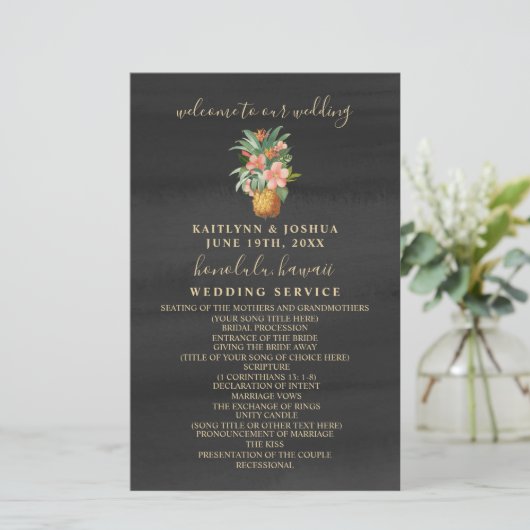 Papier Mariage d'aquarelle ananas (Debout devant)