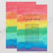 Papier Mariage d'aquarelle arc-en-ciel (Devant / Derrière)