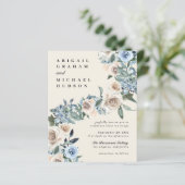 Papier Mariage d'aquarelle bleu crème d'automne Budget (Debout devant)