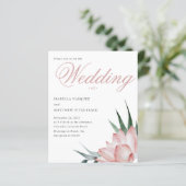 Papier Mariage d'aquarelle florale rose budget (Debout devant)