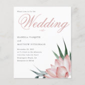 Papier Mariage d'aquarelle florale rose budget (Devant)