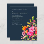 Papier Mariage d'aquarelle marine rose budget (Devant / Derrière)