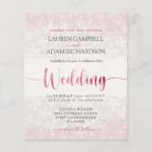 Papier Mariage d'aquarelle rose pâle Budget Floral (Devant)