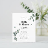 Papier Mariage d'aquarelle verte et blanche à budget élég (Debout devant)