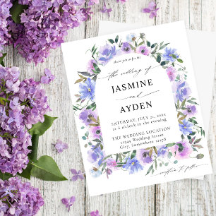 Papier Mariage d'arche fleurie peri et violet budget