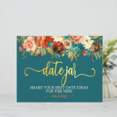 Papier Mariage Date Jar Signal - Mariage Turquoise et ora (Debout devant)
