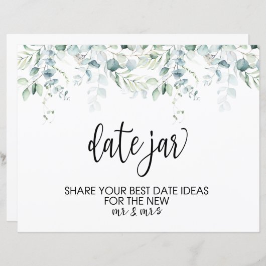 Papier Mariage Date Jar SIGNE - Mariage Eucalyptus (Devant / Derrière)