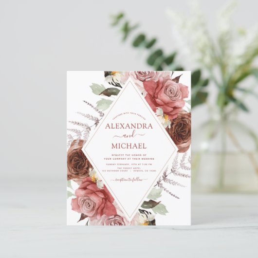 Papier Mariage d'automne à budget limité Fleurs de terrac (Debout devant)