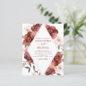 Papier Mariage de automne Budget Burnt Orange Floral (Debout devant)