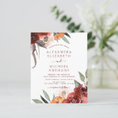 Papier Mariage de automne Budget Burnt Orange Floral (Debout devant)