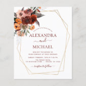 Papier Mariage de automne Budget Burnt Orange Floral (Devant)