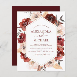 Papier Mariage de automne Budget Burnt Orange Floral