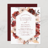 Papier Mariage de automne Budget Burnt Orange Floral (Devant / Derrière)