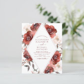 Papier Mariage de automne Budget Burnt Orange Floral (Debout devant)