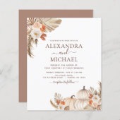 Papier Mariage de automne budget Citrouille Pampas Grass (Devant / Derrière)