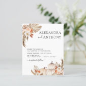 Papier Mariage de automne budget Citrouilles Pampas Grass (Debout devant)