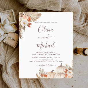 Papier Mariage de automne Budget Pampas Grass Terracotta