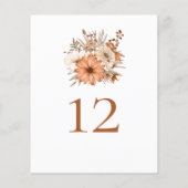 Papier Mariage de bouquet floral d'automne Numéro de tabl (Dos)