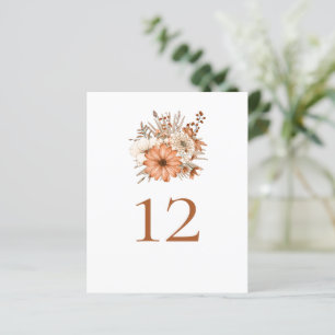 Papier Mariage de bouquet floral d'automne Numéro de tabl