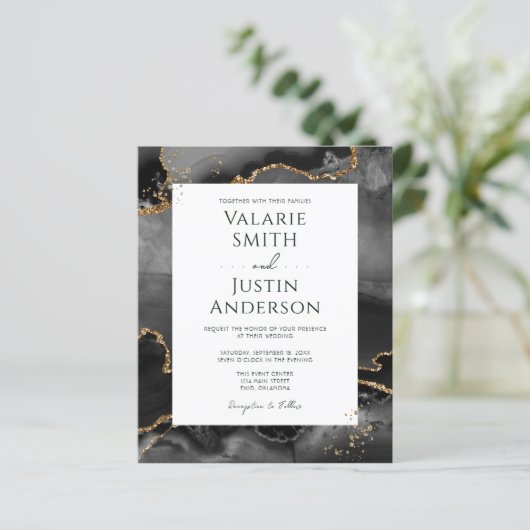 Papier Mariage de budget d'âge noir tout en un (Debout devant)