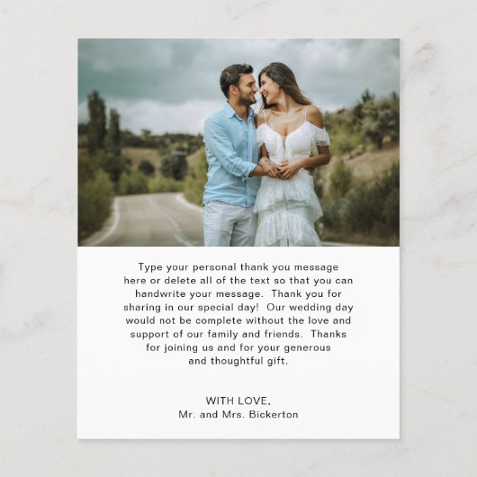 Papier Mariage de budget photo simple coeur (Dos)