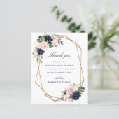 Papier mariage de cadre géométrique bleu marine (Debout devant)