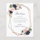 Papier mariage de cadre géométrique bleu marine (Devant)