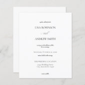 Papier Mariage de calligraphie blanche Budget (Devant / Derrière)