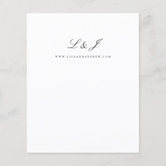 Papier Mariage de calligraphie blanche Budget (Dos)