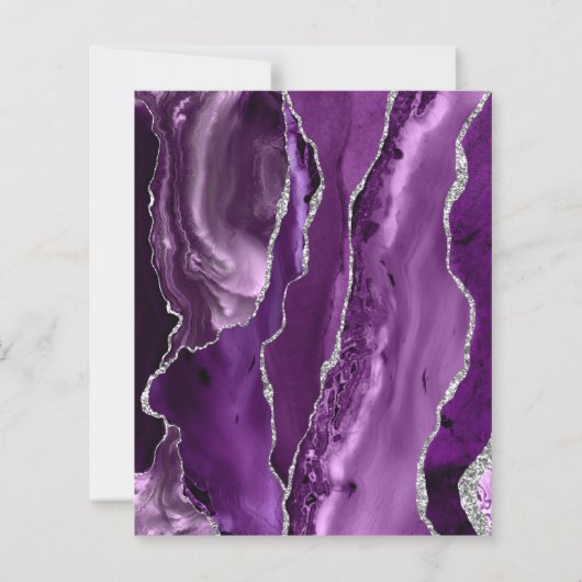 Papier Mariage de calligraphie d'agate d'argent violet bu (Dos)