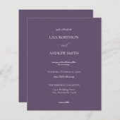 Papier Mariage de calligraphie de prune violette budgétai (Devant / Derrière)