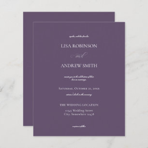 Papier Mariage de calligraphie de prune violette budgétai