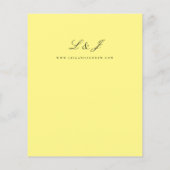 Papier Mariage de calligraphie jaune budget (Dos)