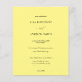 Papier Mariage de calligraphie jaune budget (Devant)