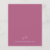 Papier Mariage de calligraphie MOD rose budget (Dos)