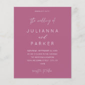 Papier Mariage de calligraphie MOD rose budget (Devant)